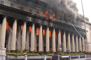 Historic Manila Central Post Office engulfed in fire
